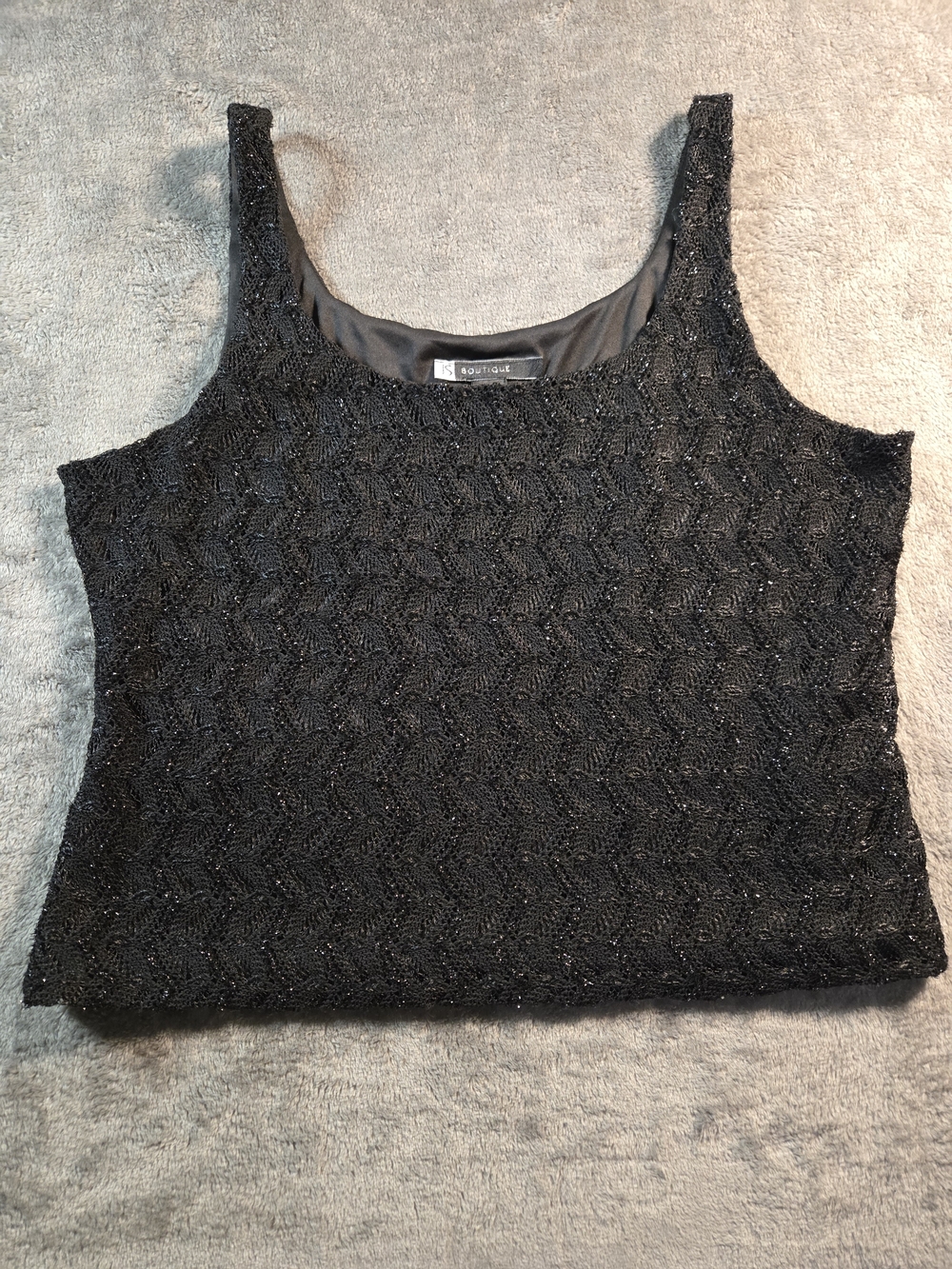 Vintage JS Boutique Black Beaded Crop Tank